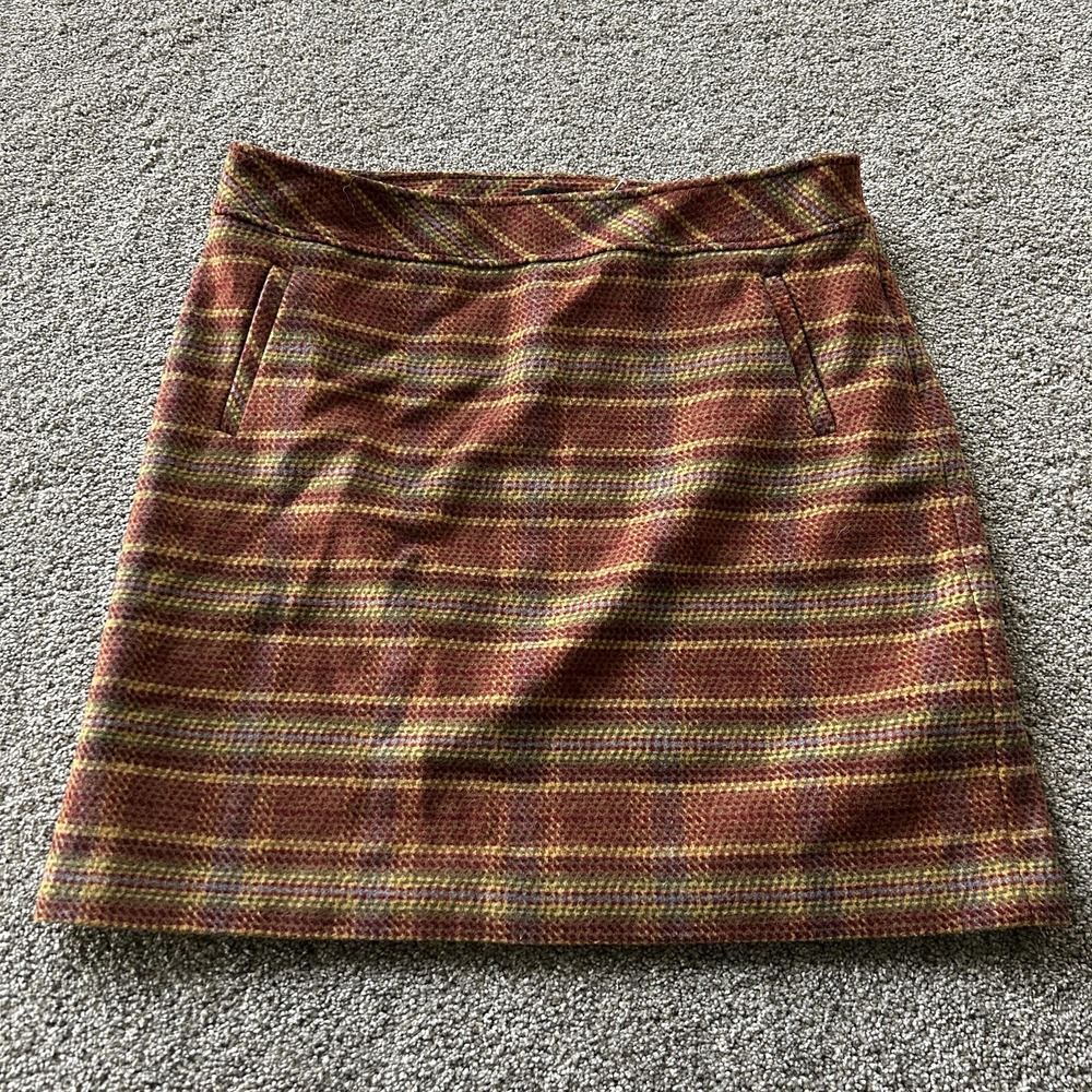 Talbots Skirt Womens 16 Multicolor Plaid Tweed Knee Length Pencil Lined Fall